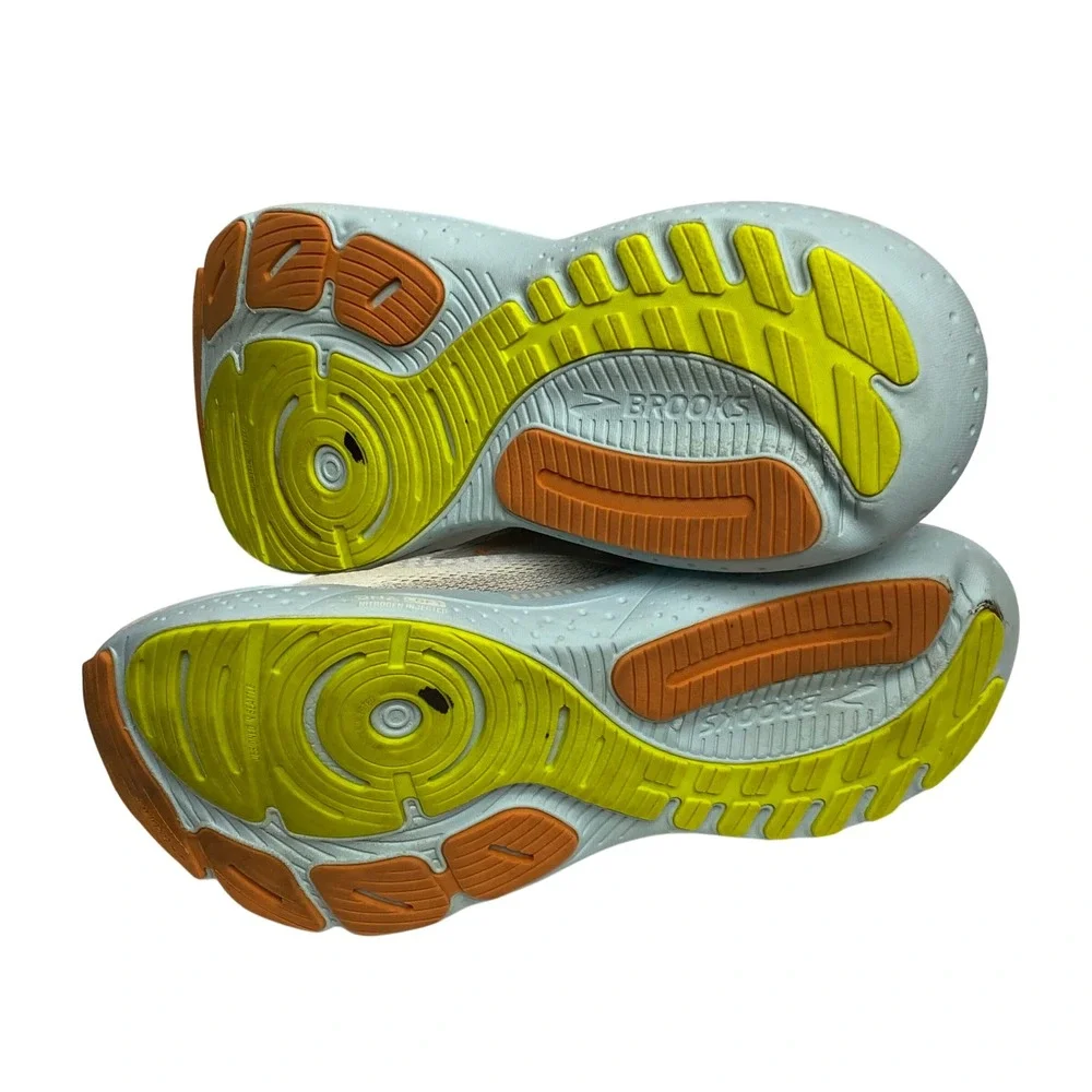 Brooks Glycerin GTS 21 Running Shoes Women's Size 10 Beige Light Blue‎ Orange